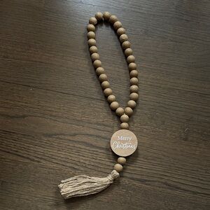 Wooden Bead Garland with Tassel